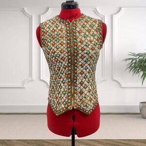 Vintage Valentina 60's Sequined & Beaded Wool Vest Size S